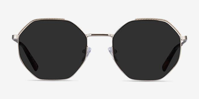 Elsa Silver MetalSunglass Frames from EyeBuyDirect, Front View