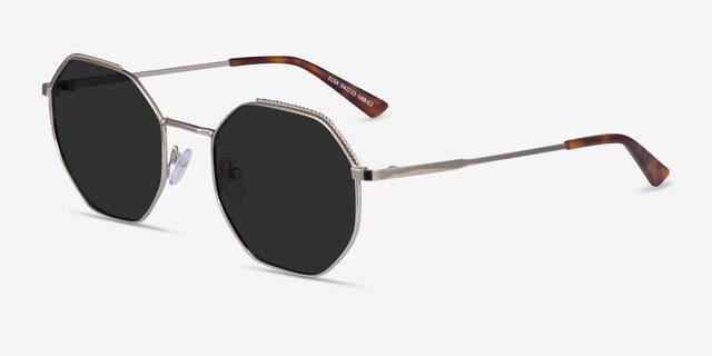 Elsa Silver MetalSunglass Frames from EyeBuyDirect, Angle View