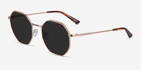 Elsa Doré Métal Soleil de Lunette de vue d'EyeBuyDirect, Vue d'Angle