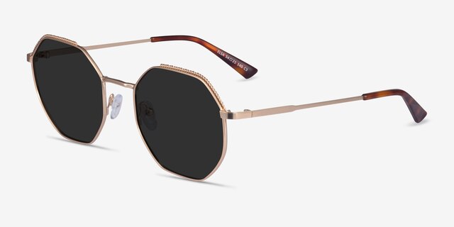 Elsa Gold MetalSunglass Frames from EyeBuyDirect, Angle View
