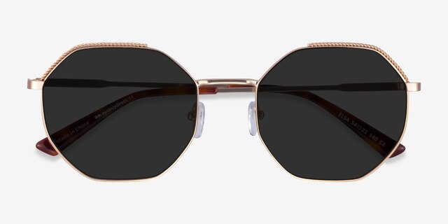 Elsa Gold MetalSunglass Frames from EyeBuyDirect, Closed View
