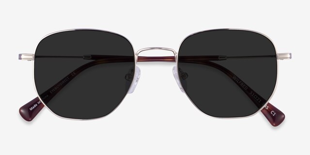 Wilfred Silver MetalSunglass Frames from EyeBuyDirect, Closed View