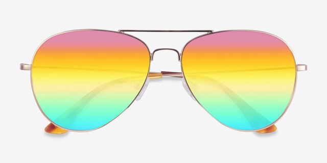 Haight Gold MetalSunglass Frames from EyeBuyDirect, Closed View