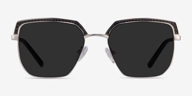Inventus Black Gunmetal MetalSunglass Frames from EyeBuyDirect, Front View