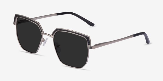 Inventus Black Gunmetal MetalSunglass Frames from EyeBuyDirect, Angle View