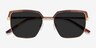Inventus Brown Gold MetalSunglass Frames from EyeBuyDirect, Closed View