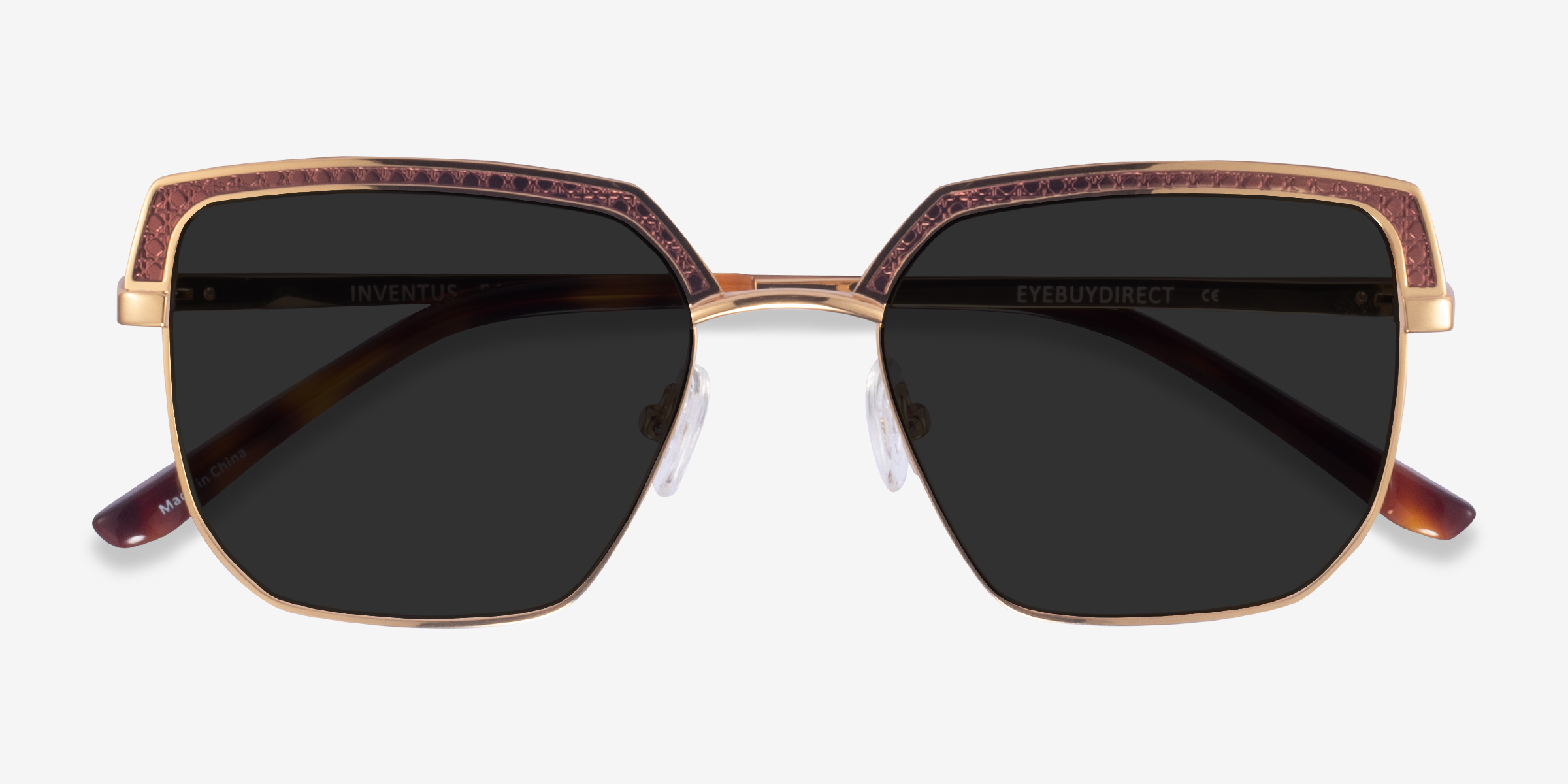 Inventus - Browline Brown Gold Frame Prescription Sunglasses | Eyebuydirect