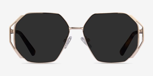Obscura Doré MétalSoleil de Lunette de vue d'EyeBuyDirect, Vue de Face