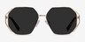 Obscura Doré MétalSoleil de Lunette de vue d'EyeBuyDirect, Vue de Face