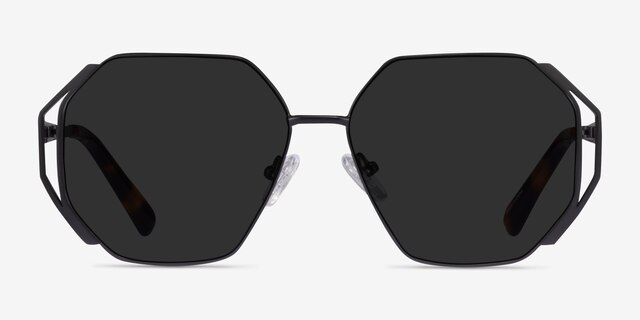 Obscura Matte Black MetalSunglass Frames from EyeBuyDirect, Front View