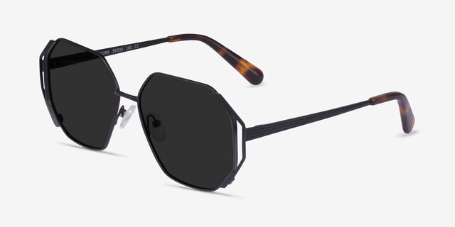 Obscura Matte Black MetalSunglass Frames from EyeBuyDirect, Angle View