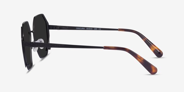Obscura Matte Black MetalSunglass Frames from EyeBuyDirect, Side View