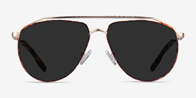 Rotor Tortoise Gold MetalSunglass Frames from EyeBuyDirect, Front View