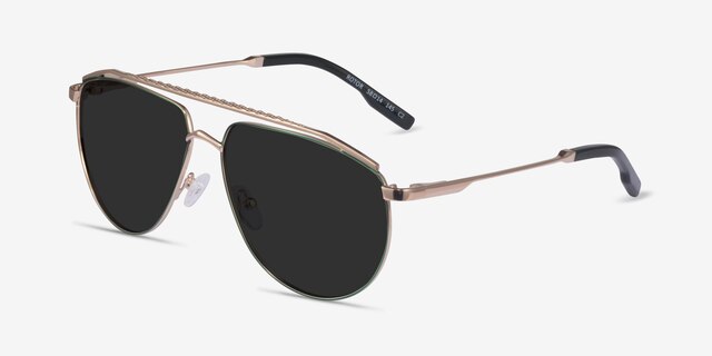 Rotor Green Gold MetalSunglass Frames from EyeBuyDirect, Angle View
