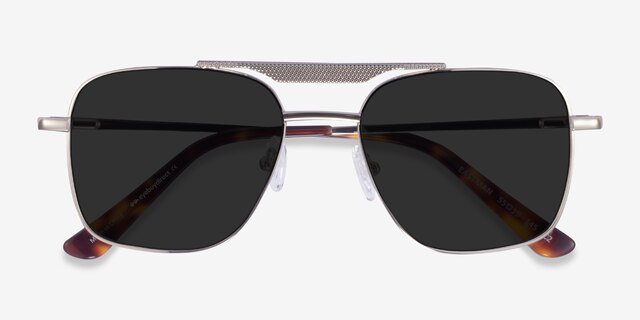 Eastman Silver MetalSunglass Frames from EyeBuyDirect, Closed View
