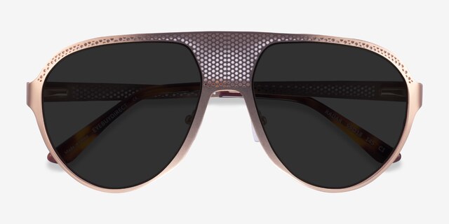 Radar Rose Gold MetalSunglass Frames from EyeBuyDirect, Closed View