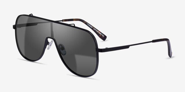 Turing Black MetalSunglass Frames from EyeBuyDirect, Angle View