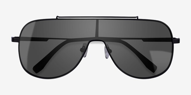 Turing Black MetalSunglass Frames from EyeBuyDirect, Closed View