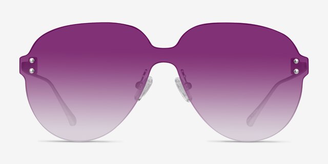 Scope Matte Silver MetalSunglass Frames from EyeBuyDirect, Front View