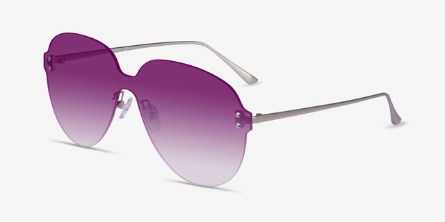 Scope Matte Silver MetalSunglass Frames from EyeBuyDirect, Angle View