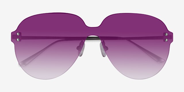 Scope Matte Silver MetalSunglass Frames from EyeBuyDirect, Closed View