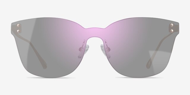 Refract Matte Gold MetalSunglass Frames from EyeBuyDirect, Front View