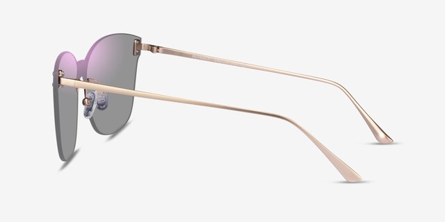 Refract Matte Gold MetalSunglass Frames from EyeBuyDirect, Side View