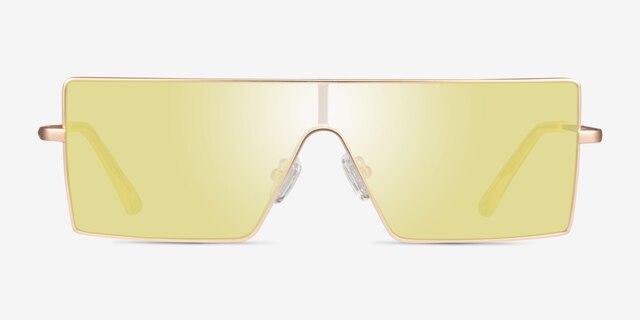 Byte Matte Gold MetalSunglass Frames from EyeBuyDirect, Front View