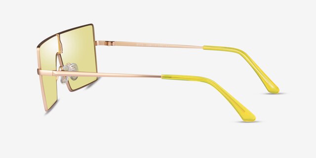 Byte Matte Gold MetalSunglass Frames from EyeBuyDirect, Side View