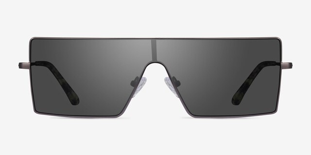 Byte Matte Gunmetal MetalSunglass Frames from EyeBuyDirect, Front View