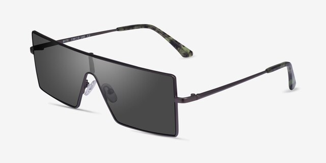 Byte Matte Gunmetal MetalSunglass Frames from EyeBuyDirect, Angle View