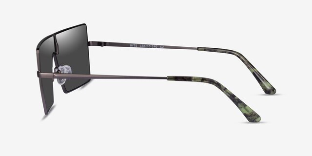 Byte Matte Gunmetal MetalSunglass Frames from EyeBuyDirect, Side View