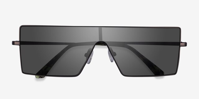 Byte Matte Gunmetal MetalSunglass Frames from EyeBuyDirect, Closed View