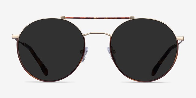 Bebop Gold MetalSunglass Frames from EyeBuyDirect, Front View