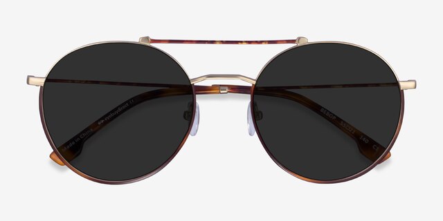 Bebop Gold MetalSunglass Frames from EyeBuyDirect, Closed View