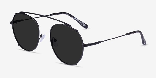 Data Black MetalSunglass Frames from EyeBuyDirect, Angle View