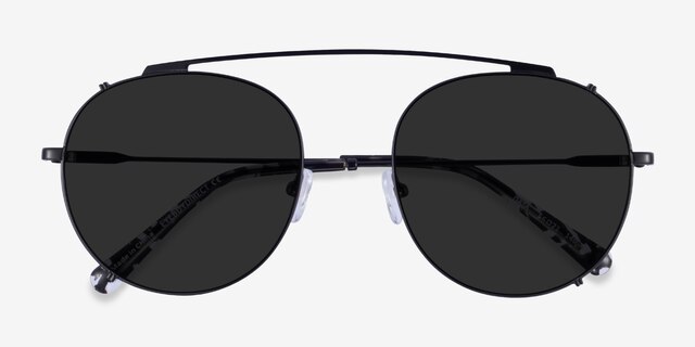 Data Black MetalSunglass Frames from EyeBuyDirect, Closed View