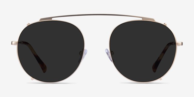Data Matte Gold MetalSunglass Frames from EyeBuyDirect, Front View