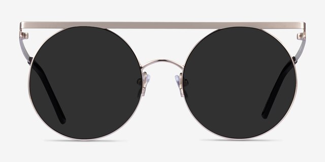 Lineal Light Gold MetalSunglass Frames from EyeBuyDirect, Front View