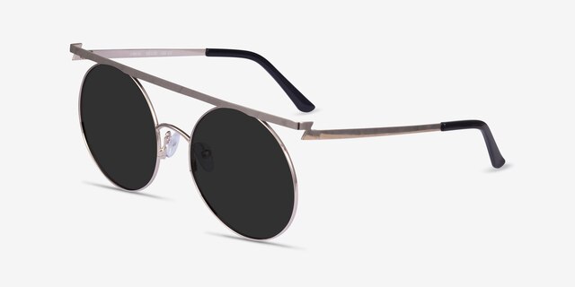 Lineal Light Gold MetalSunglass Frames from EyeBuyDirect, Angle View