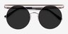 Lineal Light Gold MetalSunglass Frames from EyeBuyDirect, Closed View