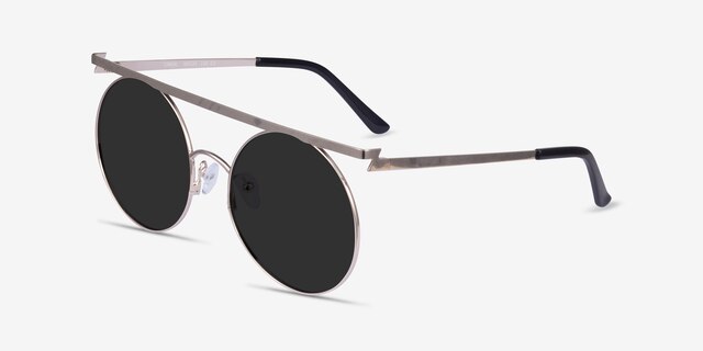 Lineal Silver MetalSunglass Frames from EyeBuyDirect, Angle View