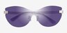 Cipher Matte Silver MetalSunglass Frames from EyeBuyDirect, Closed View