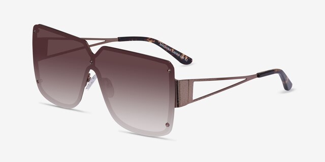 Machina Brown MetalSunglass Frames from EyeBuyDirect, Angle View