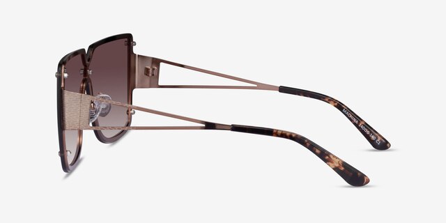 Machina Brown MetalSunglass Frames from EyeBuyDirect, Side View
