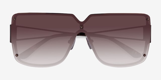 Machina Brown MetalSunglass Frames from EyeBuyDirect, Closed View