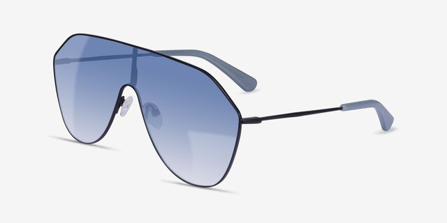 Infinite Black MetalSunglass Frames from EyeBuyDirect, Angle View