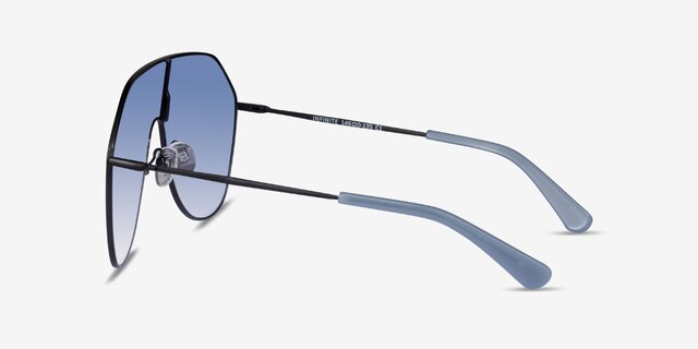 Infinite Black MetalSunglass Frames from EyeBuyDirect, Side View