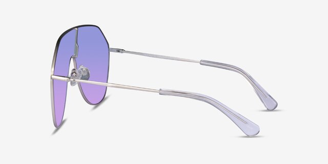 Infinite Matte Silver MetalSunglass Frames from EyeBuyDirect, Side View