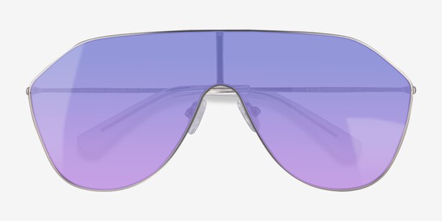 Infinite Matte Silver MetalSunglass Frames from EyeBuyDirect, Closed View